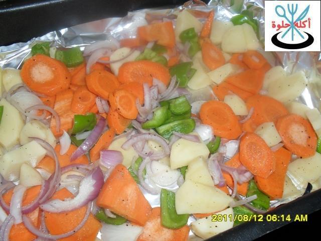 meat with vegetable in oven 4wl